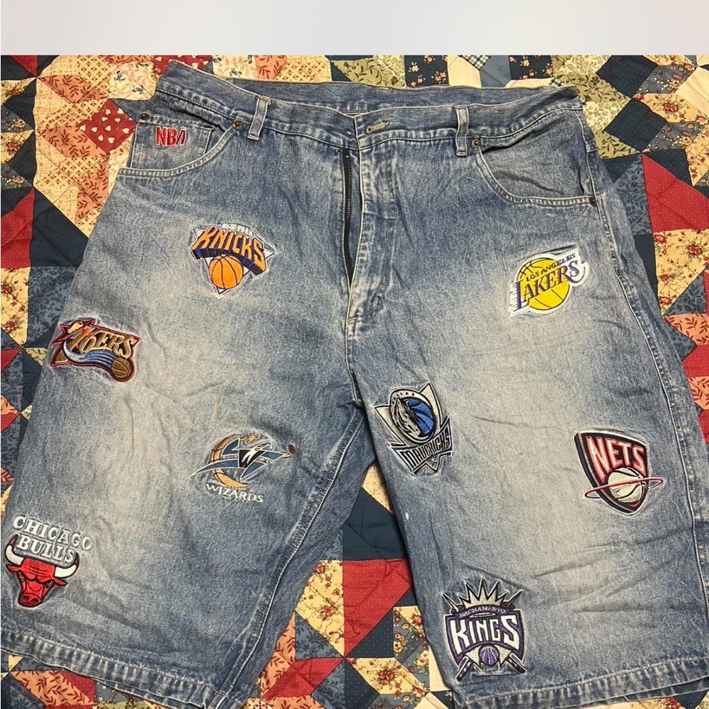 NBA Team Patch Denim Shorts